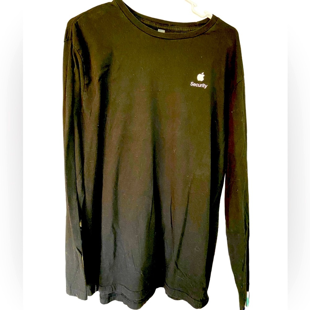 Nice Apple Mac Security Nerd Geek Long Sleeve Men’s L Black T-Shirt Minty